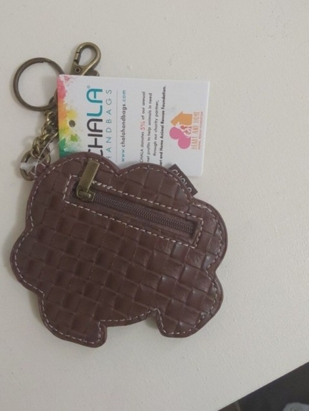 NWT Chala Teal & Brown Crab Keychain Coin Pouch - Picture 4 of 5